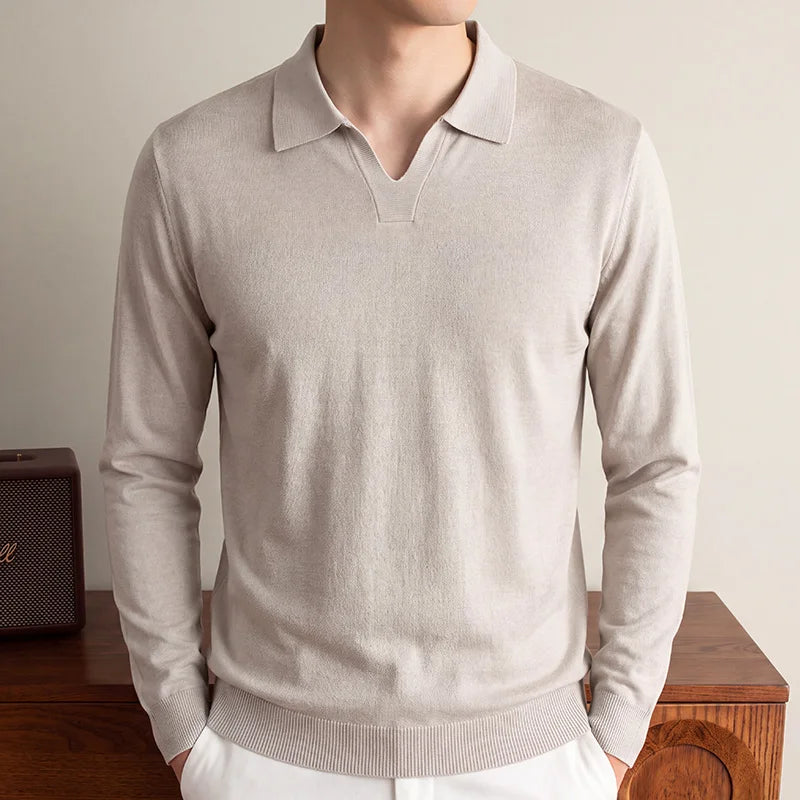 Riviera Knitted Polo Shirt - Open Collar
