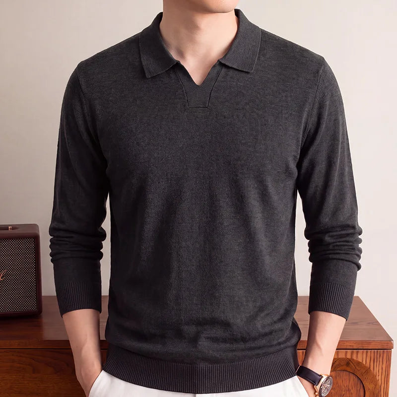 Riviera Knitted Polo Shirt - Open Collar