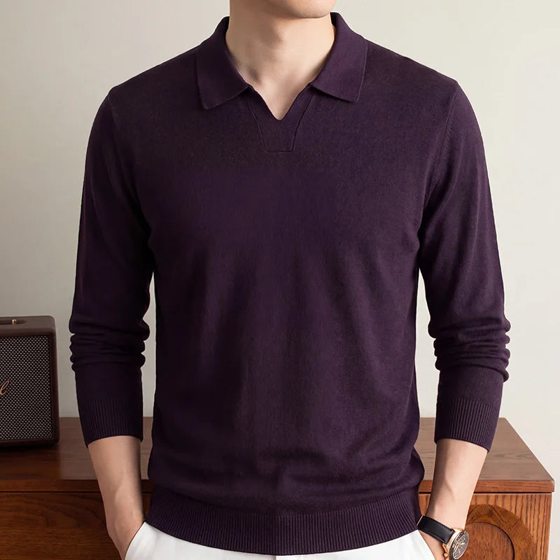 Riviera Knitted Polo Shirt - Open Collar